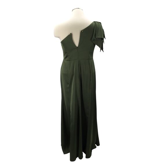 FORMAL PARTY 18 2X Plus Green Olive one shoulder mermaid maxi dress NEW B70 - Picture 3 of 10
